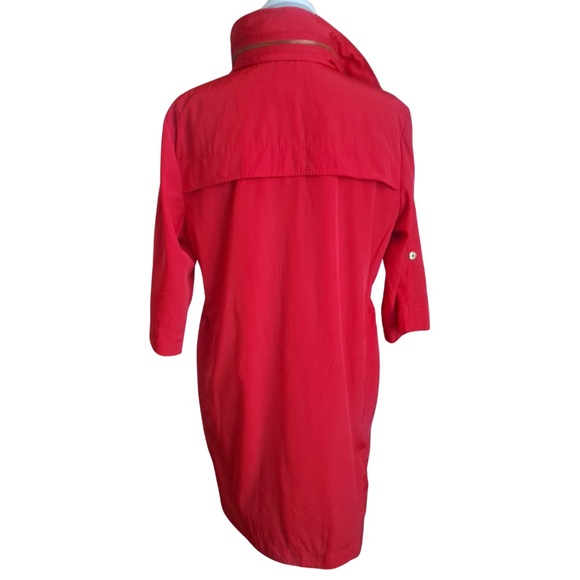 Ali Ro Utility Lightweight Statement Jacket Red Belted Coat Sz 10 City Girl - Picture 6 of 12